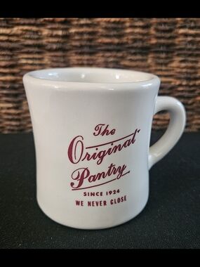 THE ORIGINAL PANTRY coffee mug with logo. Classic Popular LA Restaurant